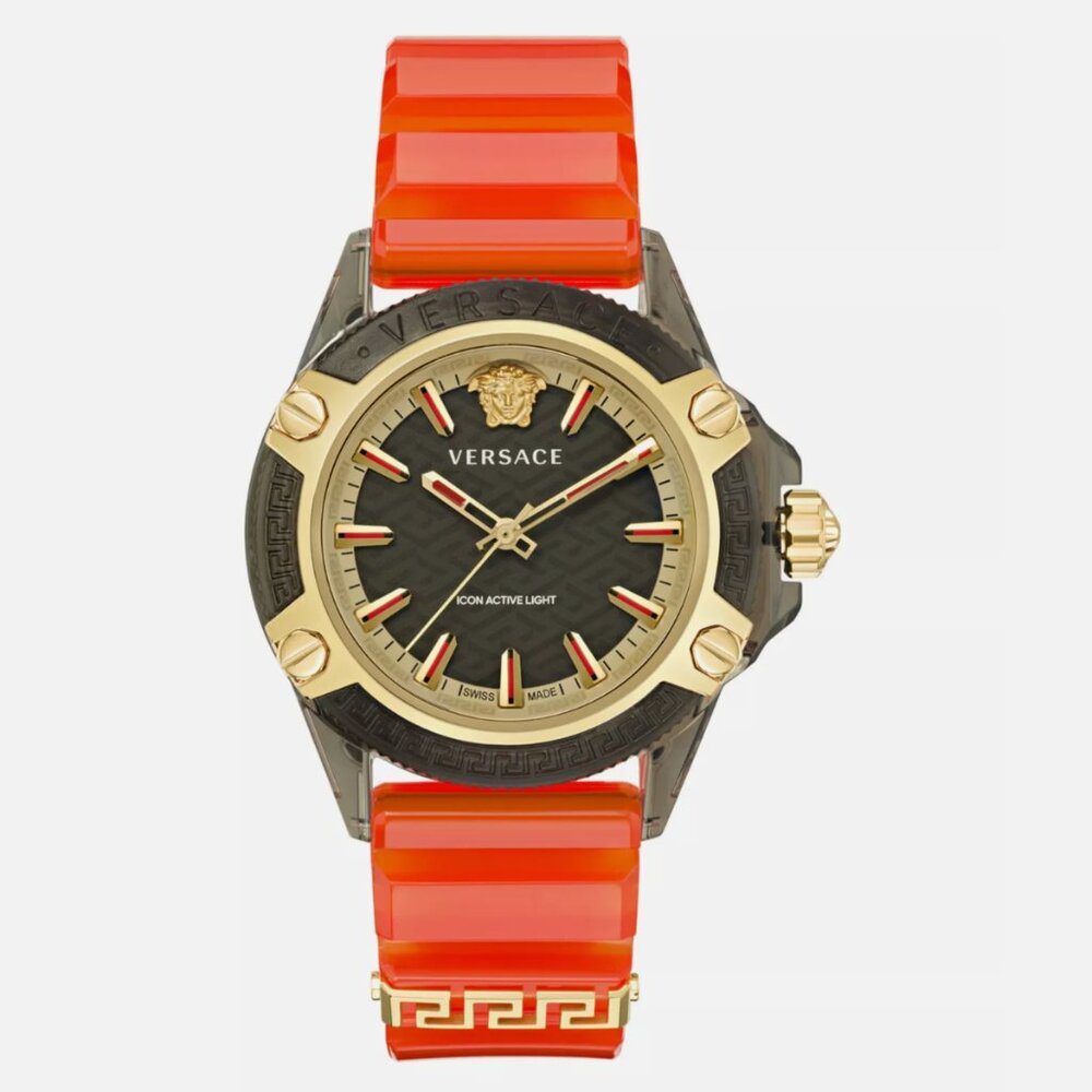 Versace Men's Orange Strap Limited Edition Active Light Watch